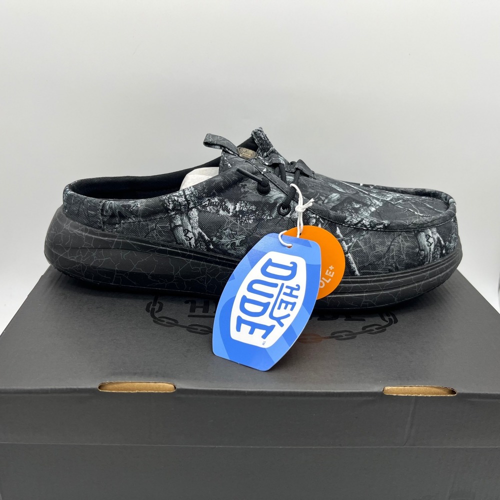Hey Dude Jelly Roll Wally Comf Slip Black Camo Mens Size 11 45751-0DQ